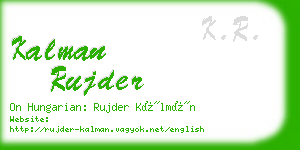 kalman rujder business card